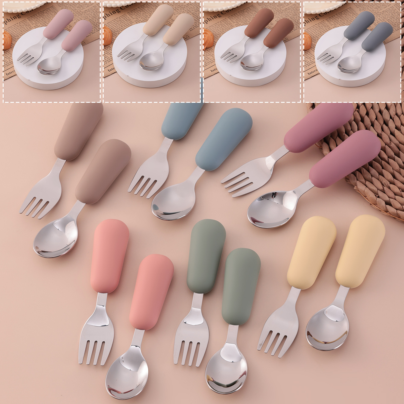 Baby Food Utensil - Color Kids 2PCS Zestaw sztućców ze