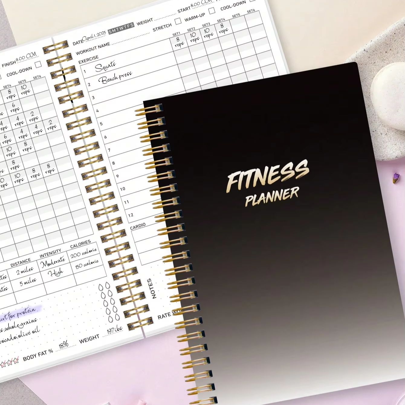 Baby Food List - Planer Fitness, Dziennik Treningowy, A5 Spiralny