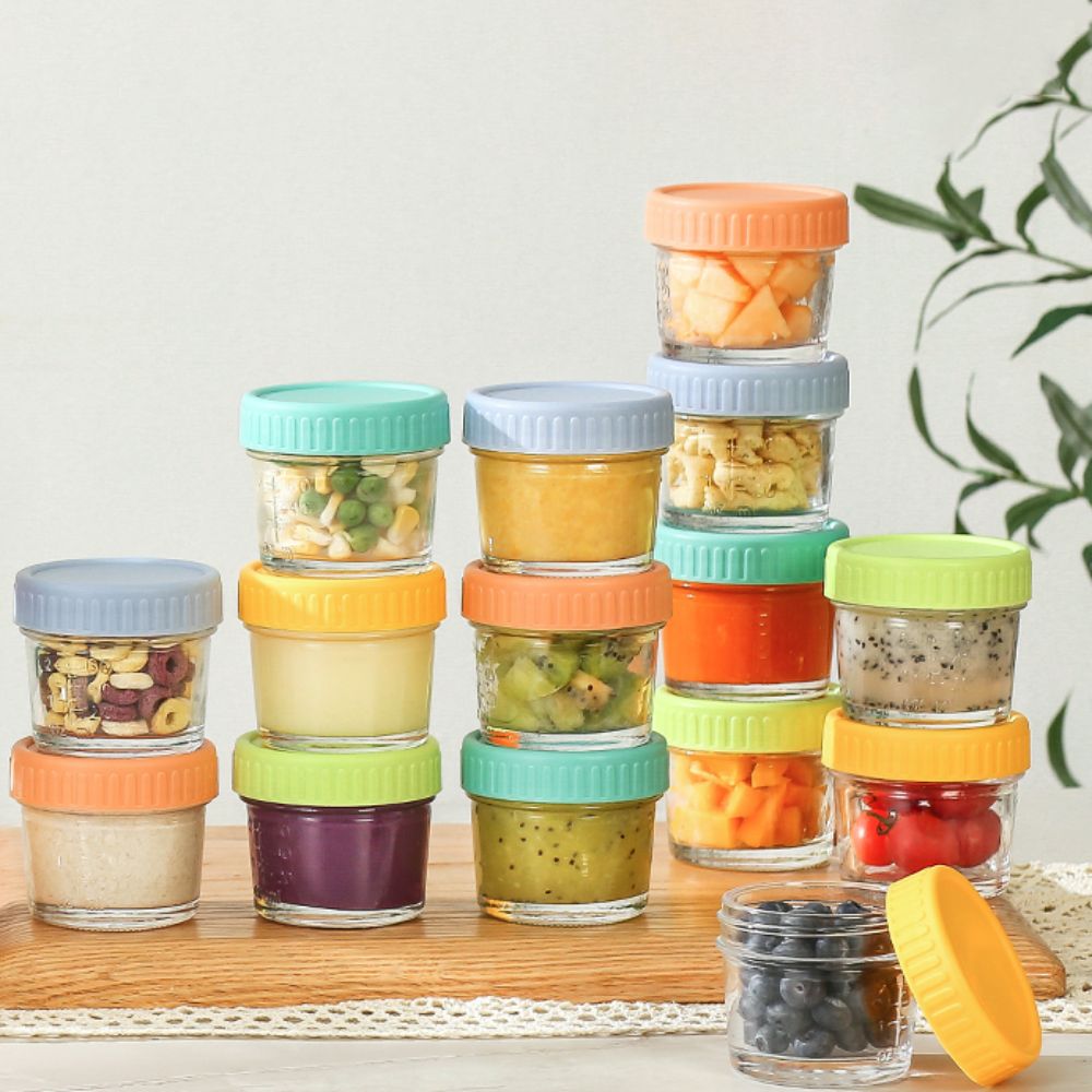Baby Food Glass Jar - 6 szt. Szklanych pojemników na pokarm